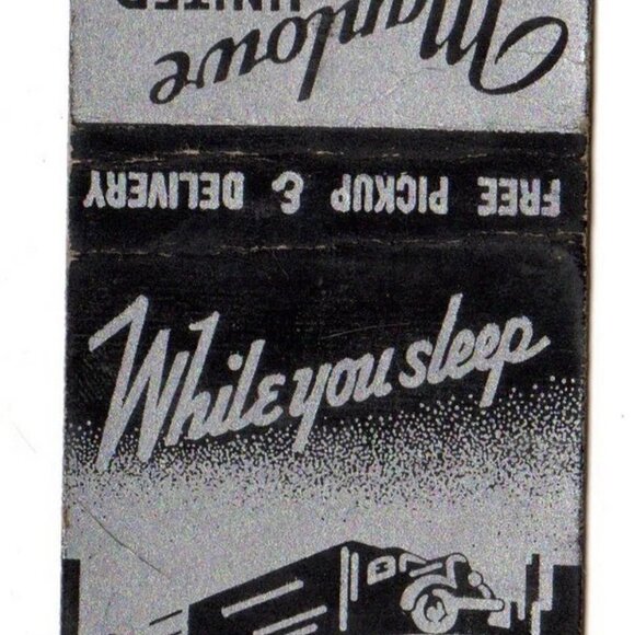 Vintage Matchbook Cover Manlowe Freight Truck Seattle Spokane Washington 1940s - Picture 2 of 4